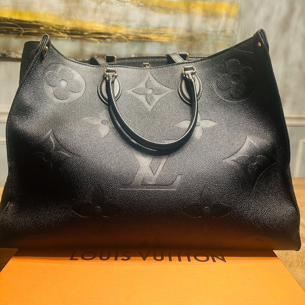 Louis Vuitton OnTheGo GM Tote | Black Monogram Empreinte | Authentic + Dust Bag